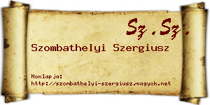 Szombathelyi Szergiusz névjegykártya